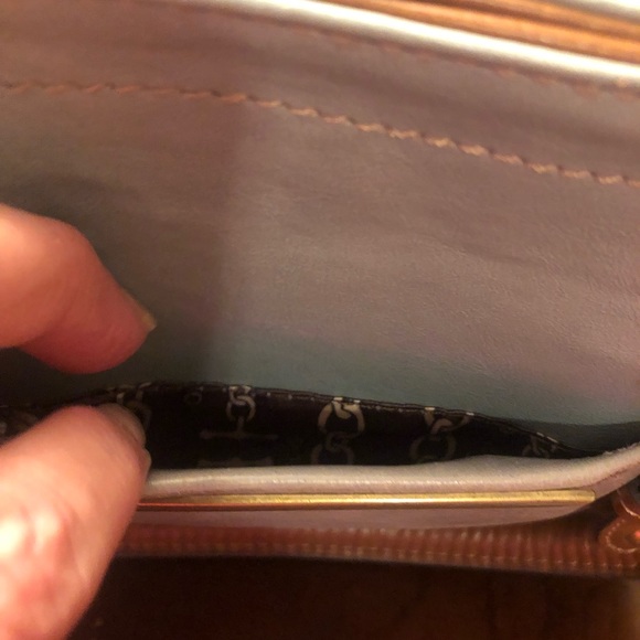 Tignanello two tone light blue & brown handle bag - Picture 14 of 16